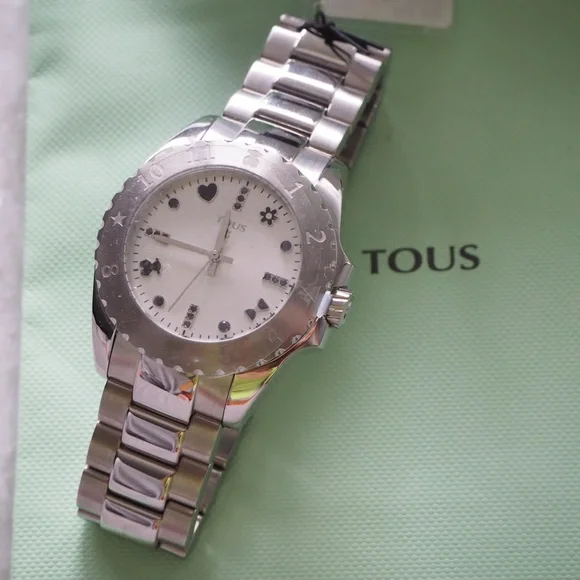 tous stainless steel motif watch with spinel 38MM Analog Watch with steel and gold-colored IPG steel bracelet  main image 3